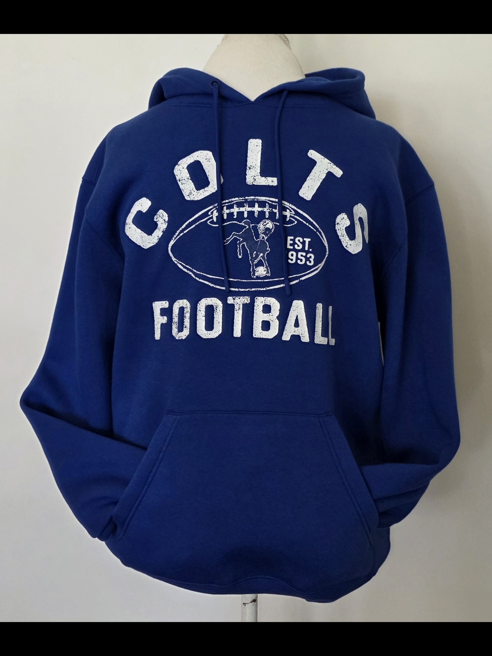 Men’s NFL Indianapolis Football Colts Blue Pullover Hoodie Size M Fanatics NEW